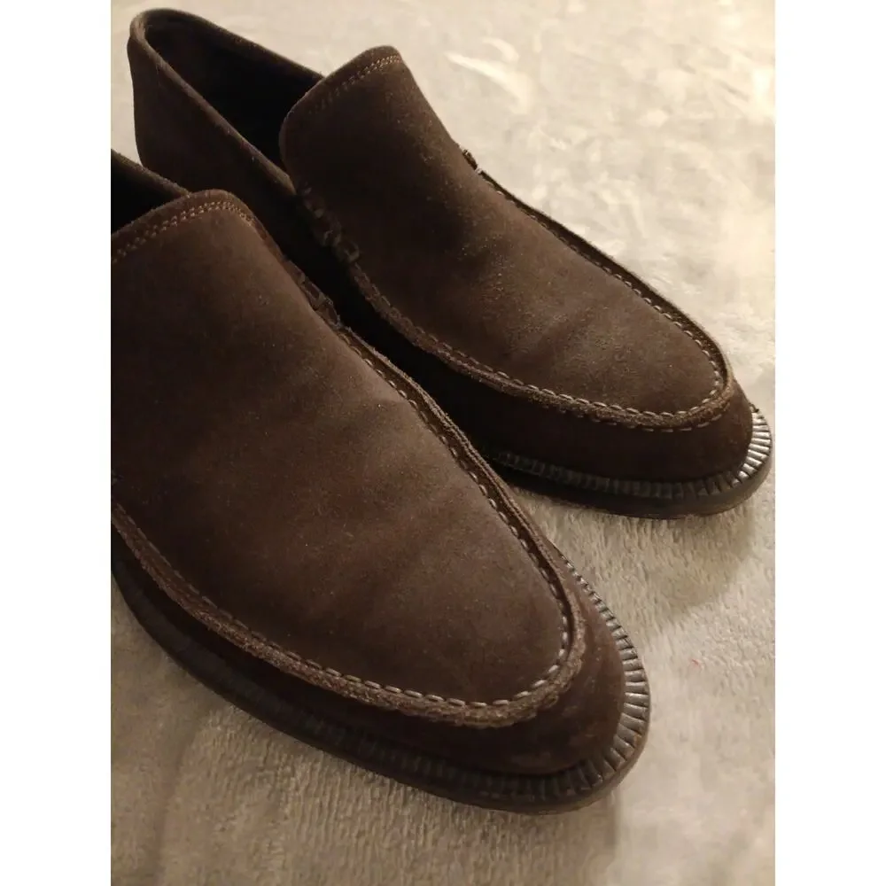 Giorgio Armani Brown Suede Loafer Shoes Mens EU 40.5 or US 7.5-8 Made In Italy